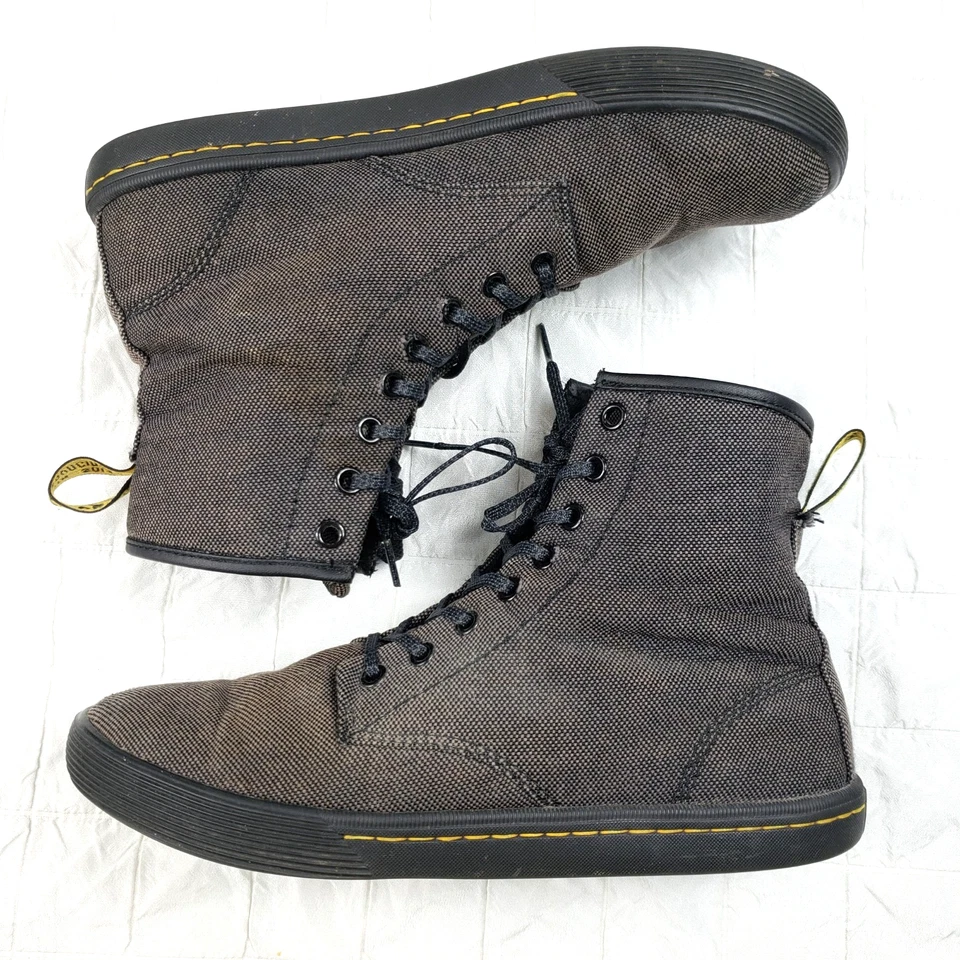 Dr. Martens Sheridan Canvas Boots Gray  Ankle Lace Up Casual EU41 Women's Size 9 - Image 3 of 4