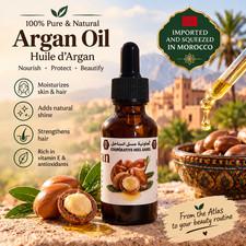 100% Pure Moroccan Argan Oil – Hair, Face & Body
