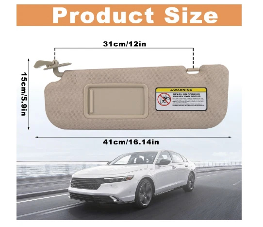 Par de Parasol Beige Compatible con Hyundai Elantra 2011 2012 2013 2014 2015 Re Foto 3 de 4