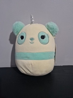 Squishmallow 9,5 Zoll Stofftier Plüschtier Inez Panda weiß grün neu mit Etikett