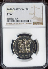 1980 South Africa 50 Cents NGC PF65 Quality