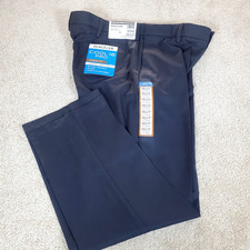 Haggar Men's Navy Blue Pants 38X30 Cool 18 Pro Straight Fit Flat Front NWTGS