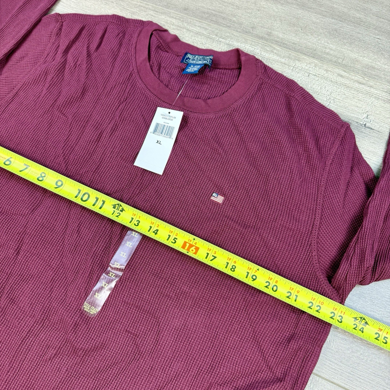 NWT Vtg Polo Jeans Company Ralph Lauren Thermal Waffle Knit Crew Neck LS thumbnail 16