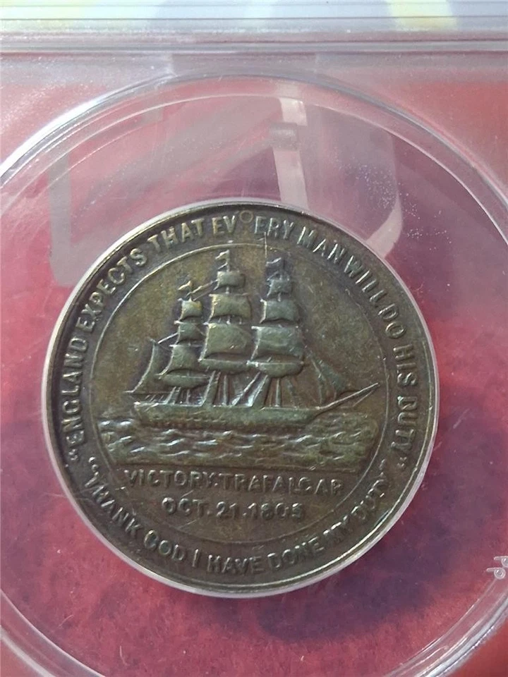 1905 GREAT BRITAIN CENTENARY DEATH OF LORD NELSON ANACS VF 30  MEDAL    #MF-5487 - Image 4 of 4