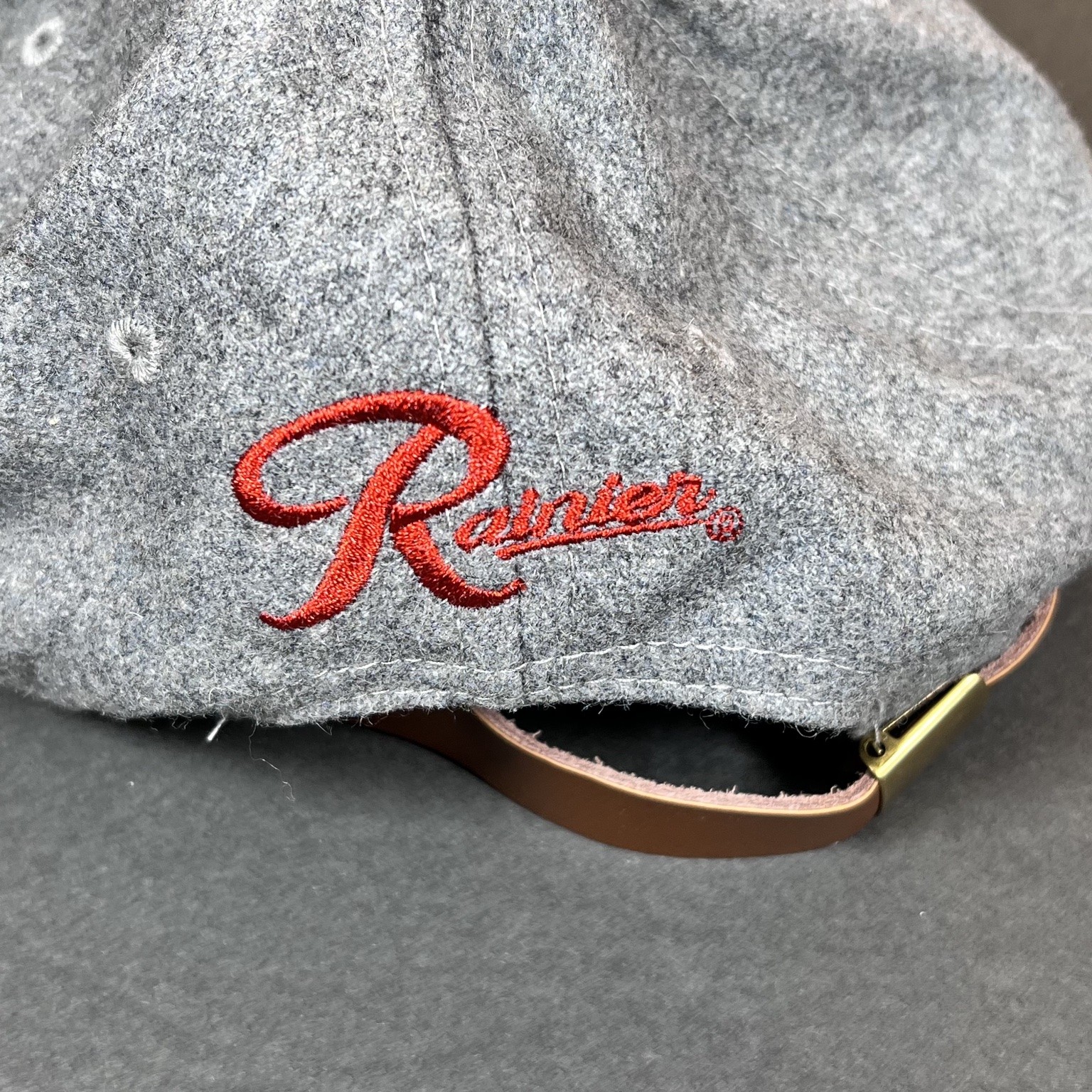 Rainier Beer Hat Wool Blend Leather Patch Strapba… - image 4