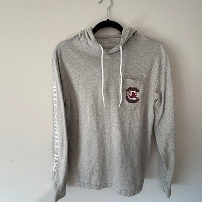 Southern Tide South Carolina Gamecocks Hoodie Shirt Womens S Gray 100% Cotton