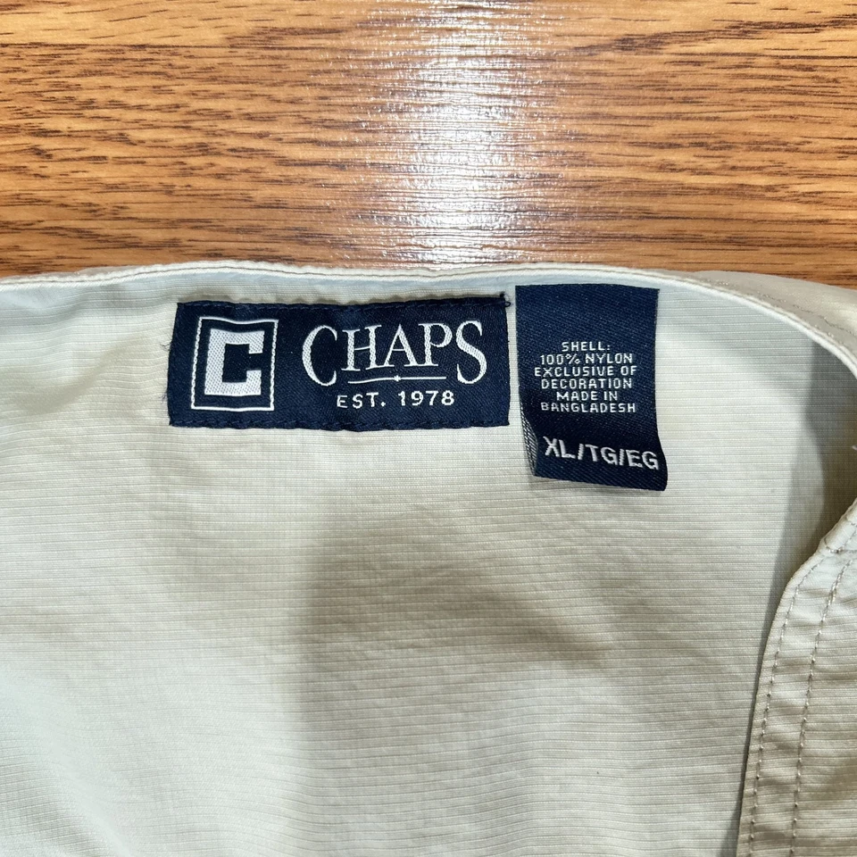 Chaps Mens XL Khaki Nylon Fishing Vest 5 Pocket Vented Lightweight Tactical - Image 4 of 4