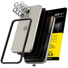 NEW'C 3X Privacy for iPhone 15 Pro Screen Protector 15 6.1 inches, Black