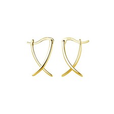 925 Sterling Silver X Hoop Earrings for Women Teen Girls Minimalist Hoop Earring