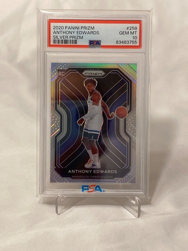 2020 Panini Prizm Anthony Edwards Silver Prizm #258 RC Rookie PSA 10 GEM MT