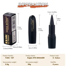 Miss Rose Gel Eyeliner Lidschatten Lippenstift Wasserfest Black Gotik  Punk Vamp