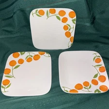 Hallmark Plates Oranges Amber Goodvin Set of 3 Rare Excellent Condition 7 Inches