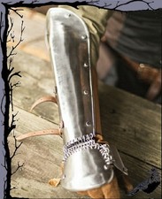 Medieval LARP Bracers Steel - Bazuzband with Leather Strap Epic Armoury