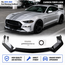 Carbon Fiber Style Front Bumper Lip Spoiler Splitter For Ford Mustang Gt 18-23 Carbon Fiber Style Front Bumper Lip Spoiler Splitter For Ford Mustang Gt 18-23