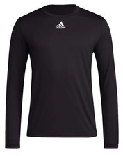 Adidas HS9223 Men’s Pregame Badge of Sport Long Sleeve Shirt Top, Black, NEW