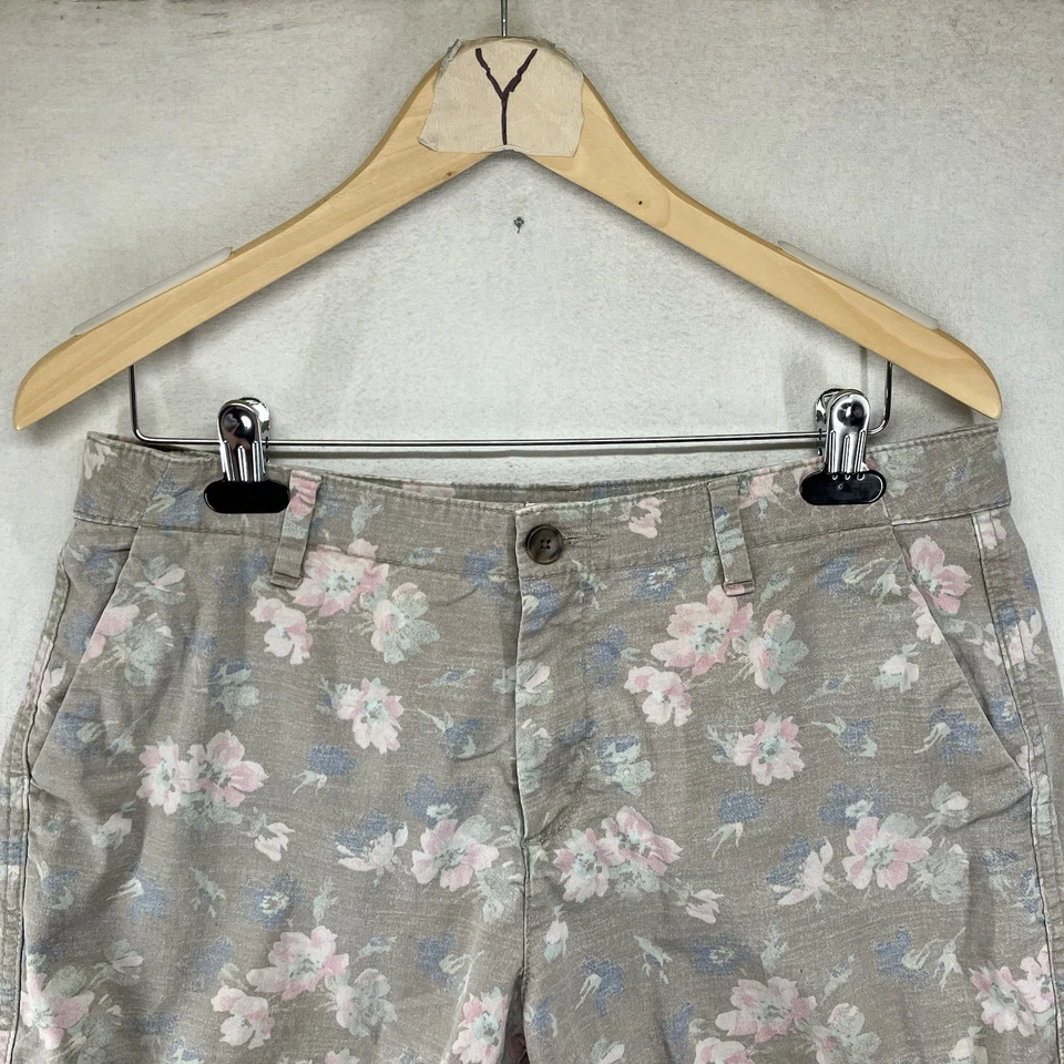 Pantalones Cortos Para Mujer Talla 8 Caqui Patrón Floral Retro Años 90 Festival 33x4.5 Foto 4 de 4