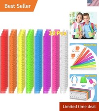 32 Pcs Clear Plastic Ruler 12 Inch, Rulers Bulk for Classroom, Transparent As...