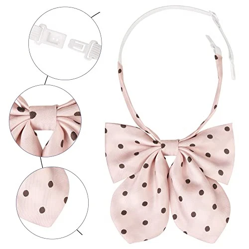 Lindas corbatas de moño de lunares con cinta preatada correas ajustables pajaritas para mujer Foto 3 de 4