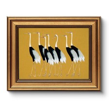 Gold Framed Vintage Wall Art for Living Room, Animals Painting Prints Shelf D...