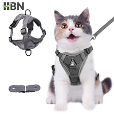 HBN Cat Harness and Leash Set for Walking, Escape Proof Soft Adjustable Vest