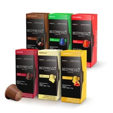 Bestpresso Coffee for Nespresso Machine 120 pods Mix Flavored Pods
