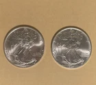 1994 -1995 1 Oz Silver American Eagles (BU) 2 coin set