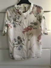 River Island lined 3/4 sleeve cream top size 6
