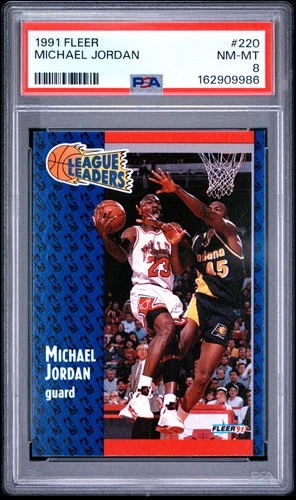 1991 FLEER #220 MICHAEL JORDAN PSA 8