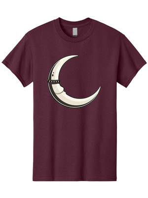 Crescent-Moon Mens Graphic Tee, 100% Cotton, Casual Summer Wear