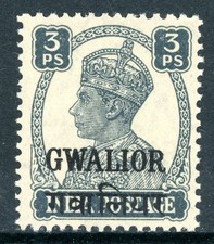 British India 1942 KGVI Gwalior 3p Slate SG #118 MNH N677