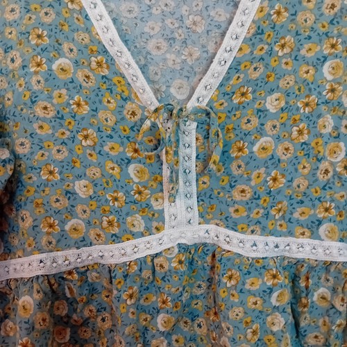 Y2K Women's Vanilla Star Boho Bohemian Cottage Core Peasant Flowy Blouse Lace M - Picture 10 of 17
