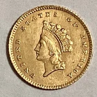 1854 Indian Head US Gold  Dollar