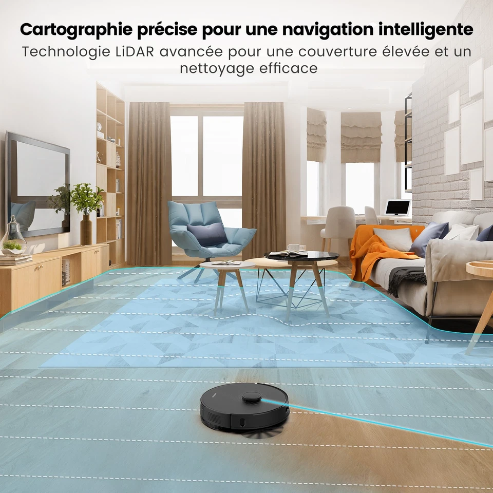 AIRROBO L40 Aspirateur Robot Laveur 3 en 1 Station Auto-Vidage -Automnomie 3,5L - Photo 3/4