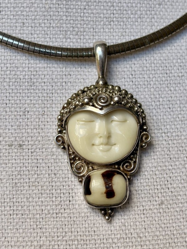 Sajen Sterling Silver Necklace Goddess Face