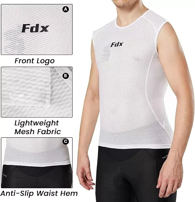 2  Lightweight Mesh Sleeveless Base Layer for Cycling, Running, Gym & Sports uk - Image 2 of 4