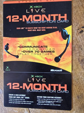 Vintage Xbox Live 12 Month Subscription Card Microsoft Xbox