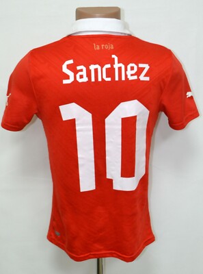 CHILE NATIONAL TEAM 2012/2013 HOME FOOTBALL SHIRT #10 SANCHEZ PUMA SIZE S ADULT