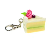 Cake Slice Cake Charm Lime Green Miniblings