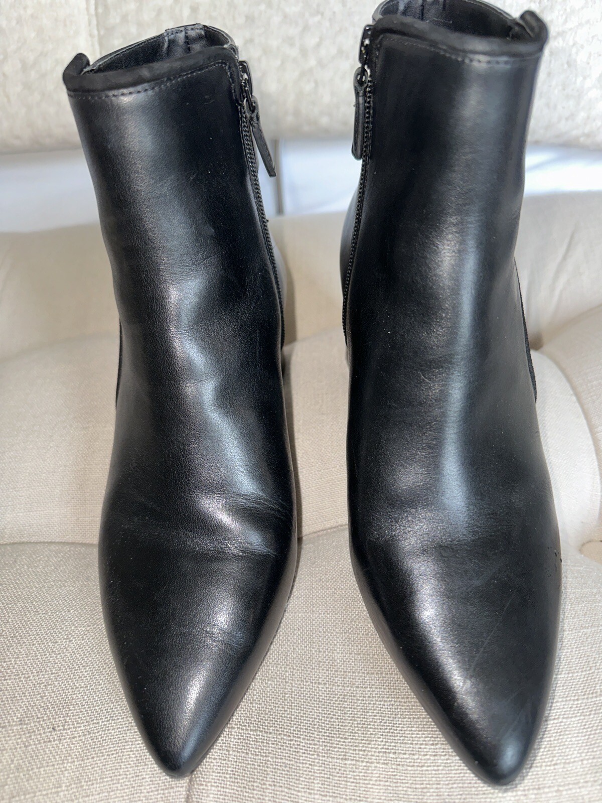 COLE HAAN Ettie Dress Booties Black leather Size 9.5 … Gem