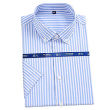 Mens Dress Shirts Office Short Sleeves Striped Bussiness Casual Summer Shirts