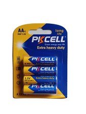 Pkcell AA Batteries 1.5V 2A R6P MX1500 UM3 Zinc-Carbon for Remote Control