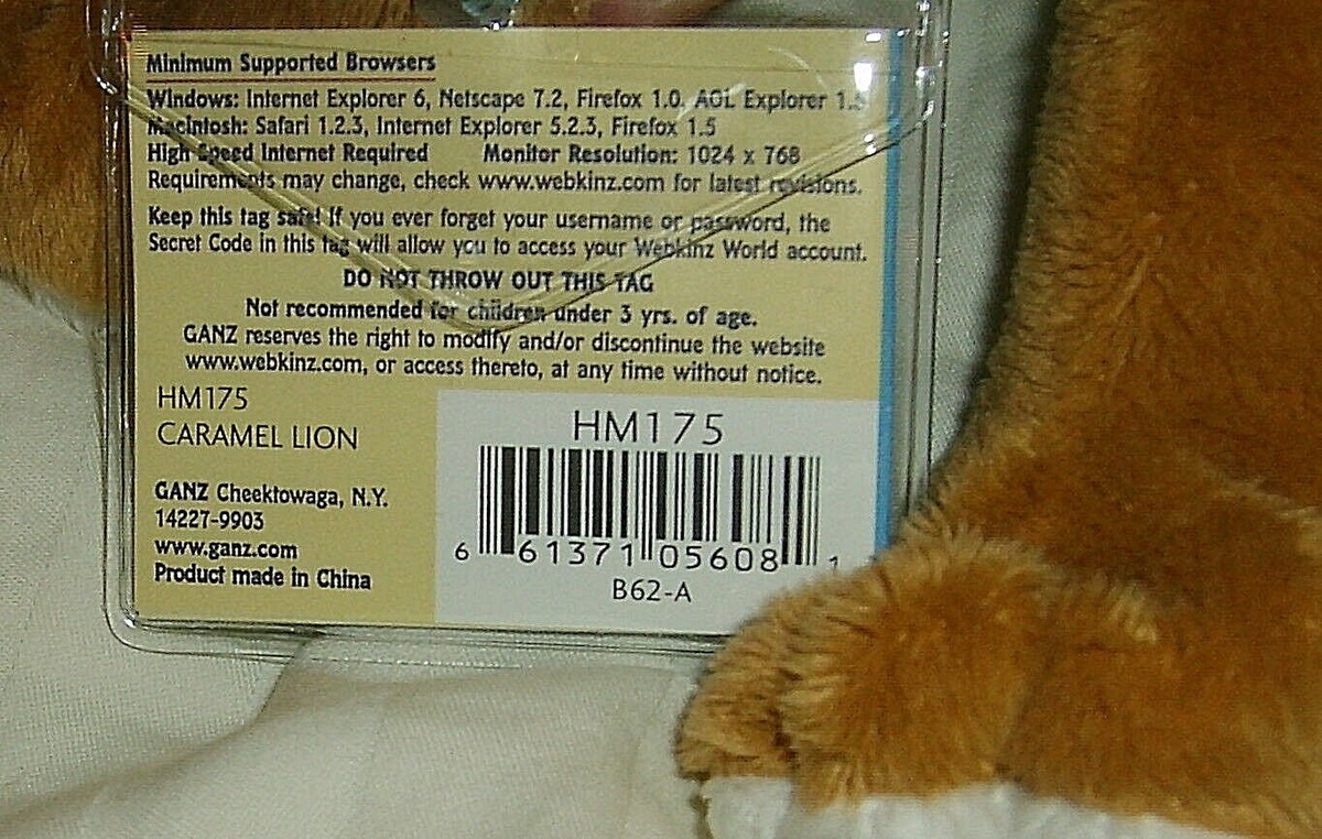 【⚠️交渉済み専用】カモ　かきのたね　安滋かづ Webkinz Caramel Lion HM175 with Unused/Sealed Code **BRAND