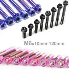Titanium Screws M6X10-120mm Motorcycle Fastener Bolt Rose pink/Blue purple/Black
