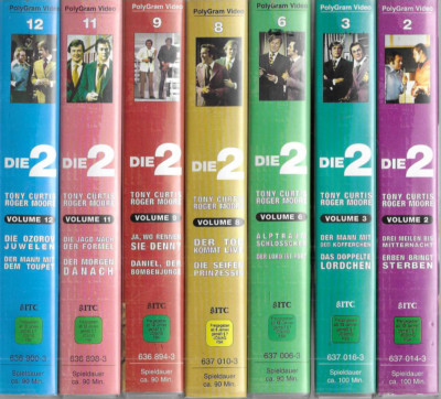 7 x Tony Curtis  Roger Moore   DIE 2   VHS  Video  Sammlung  Raritäten