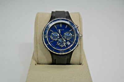 New DKNY Authentic Black Rubber Blue Dial Chronograph NY1469 $195
