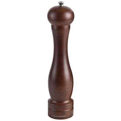 Cole & Mason große XL Holz Pfeffermühle 31.5 cm aus dunklem gebeizten Buchenholz
