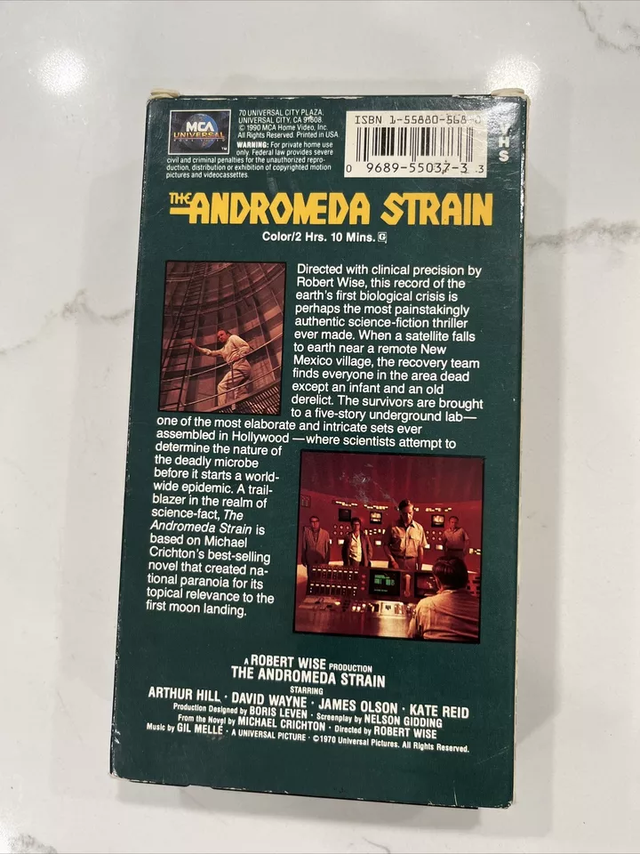 The Andromeda Strain (VHS 1990) Arthur Hill, David Wayne - Image 2 of 4