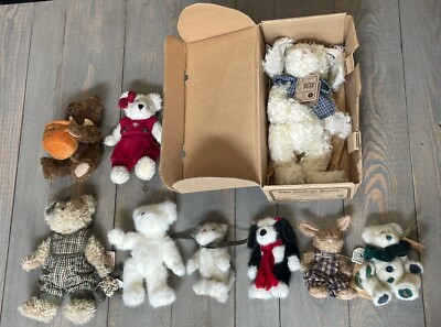 Boyd’s Bears Lot of 9, Some New With Tags/In Box, Bears, Cat, Rabbits ...