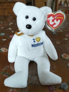 !Rare Collectible! TY Beanie Babies Teddy Mississippi 2005 White Org Tag
