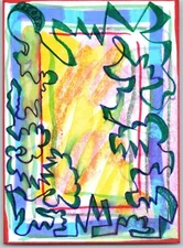 Original Aceo Painting "Portal II" 2.5 x 3.5 inches Abstract Art Card Signed